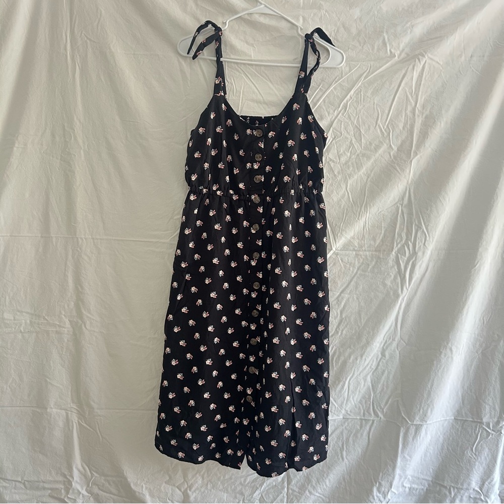 GAP Black Floral Maternity Dress